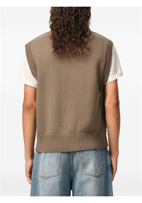 sdc sleeveless sweater uomo taupe AMI PARIS | UKS860.KN0156A117
